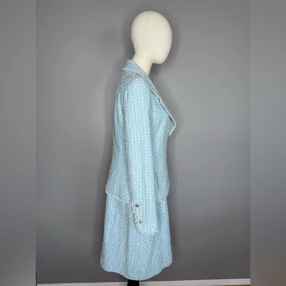 Chanel 1997 Blue White  Princess Diana Tweed Suit. - Picture 7 of 16
